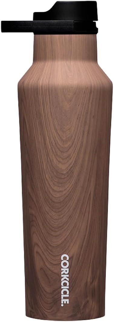 Corkcicle Sport Canteen Insulated Tumbler, Walnut Wood, 20 oz – Reusable Water B...