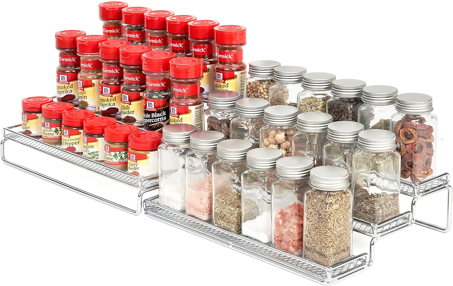 GONGSHI Spice Rack Organizer for Cabinet, Pantry and Countertop, 3 Tier Expandab...