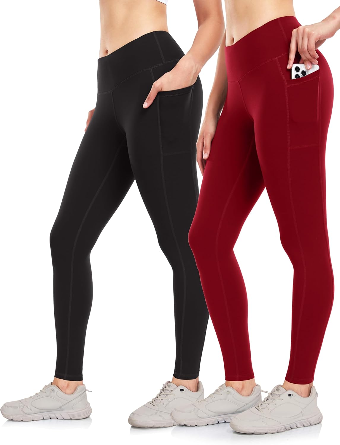 LegEnd Women's 2 Pack Workout Leggings with Pockets 27"- Buttery Soft High Waist...