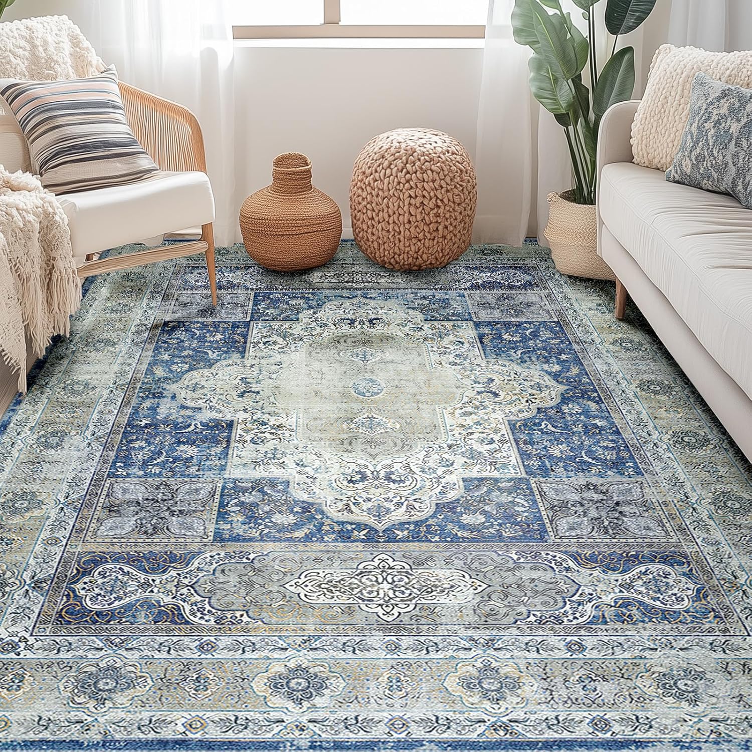 BESTSWEETIE 6x9 Area Rugs for Living Room Area Rug 6x9 Living Room Washable Rugs...