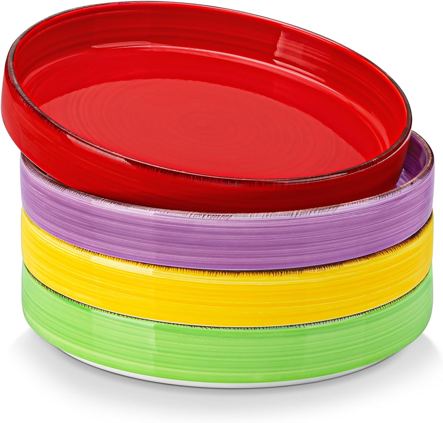 vancasso Bonita Pasta Bowls Set of 4, 32oz Shallow Bowl Plates, Dinner Bowls, Ce...