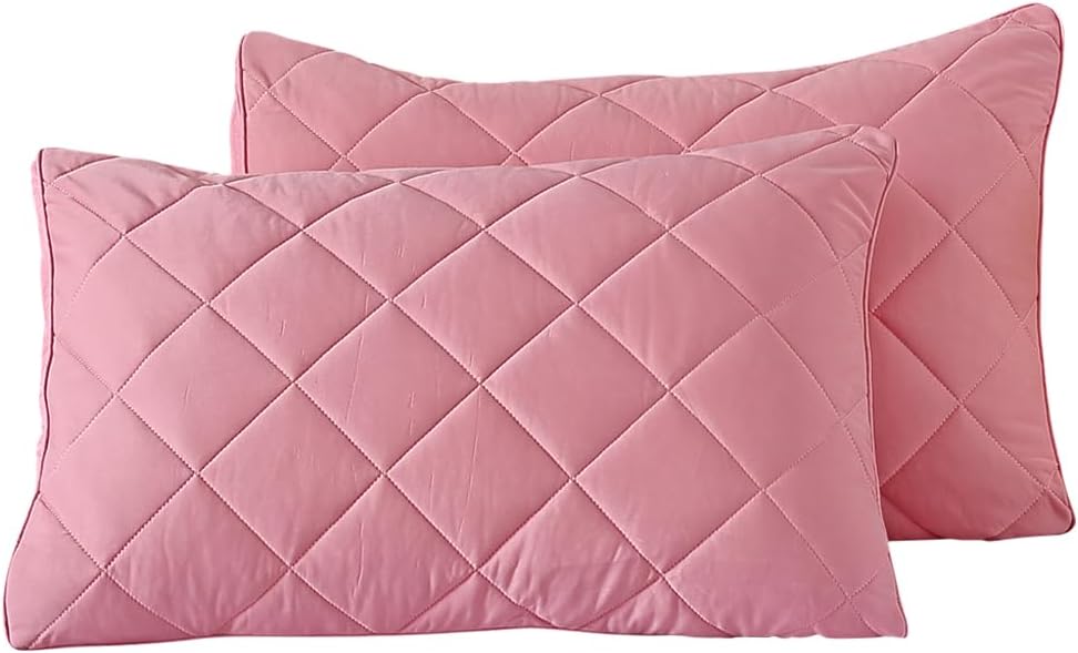 evoLive Elastane Cooling Diamind Quilted King Sham 20"x36" Set of 2 with Envelop...