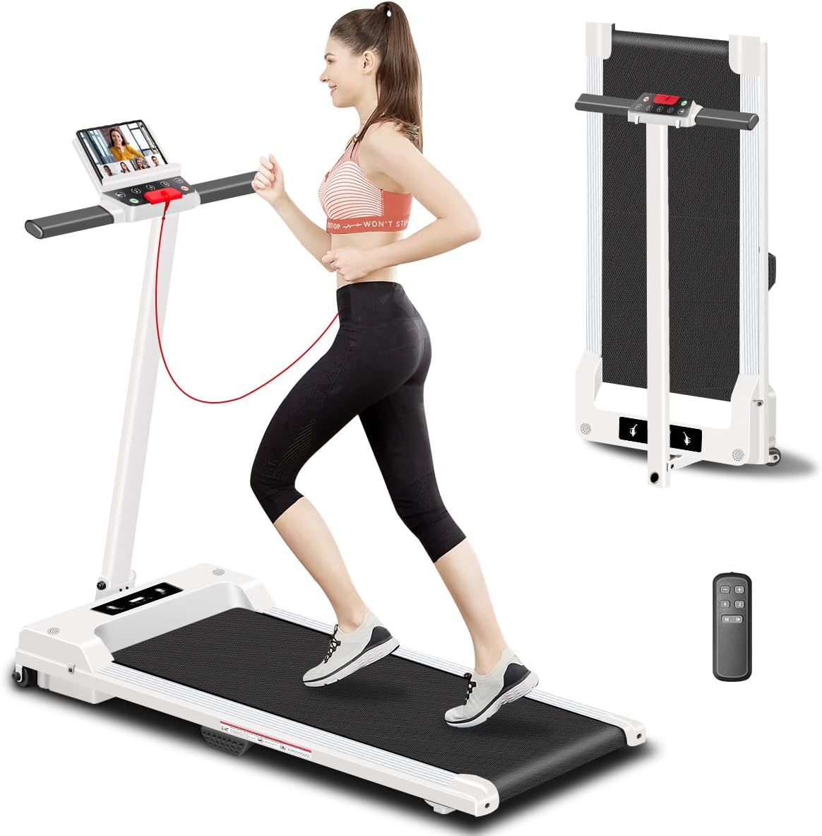 Treadmills for Home Small, Walking Treadmill Pad with Handle Bar, Portable Tread...