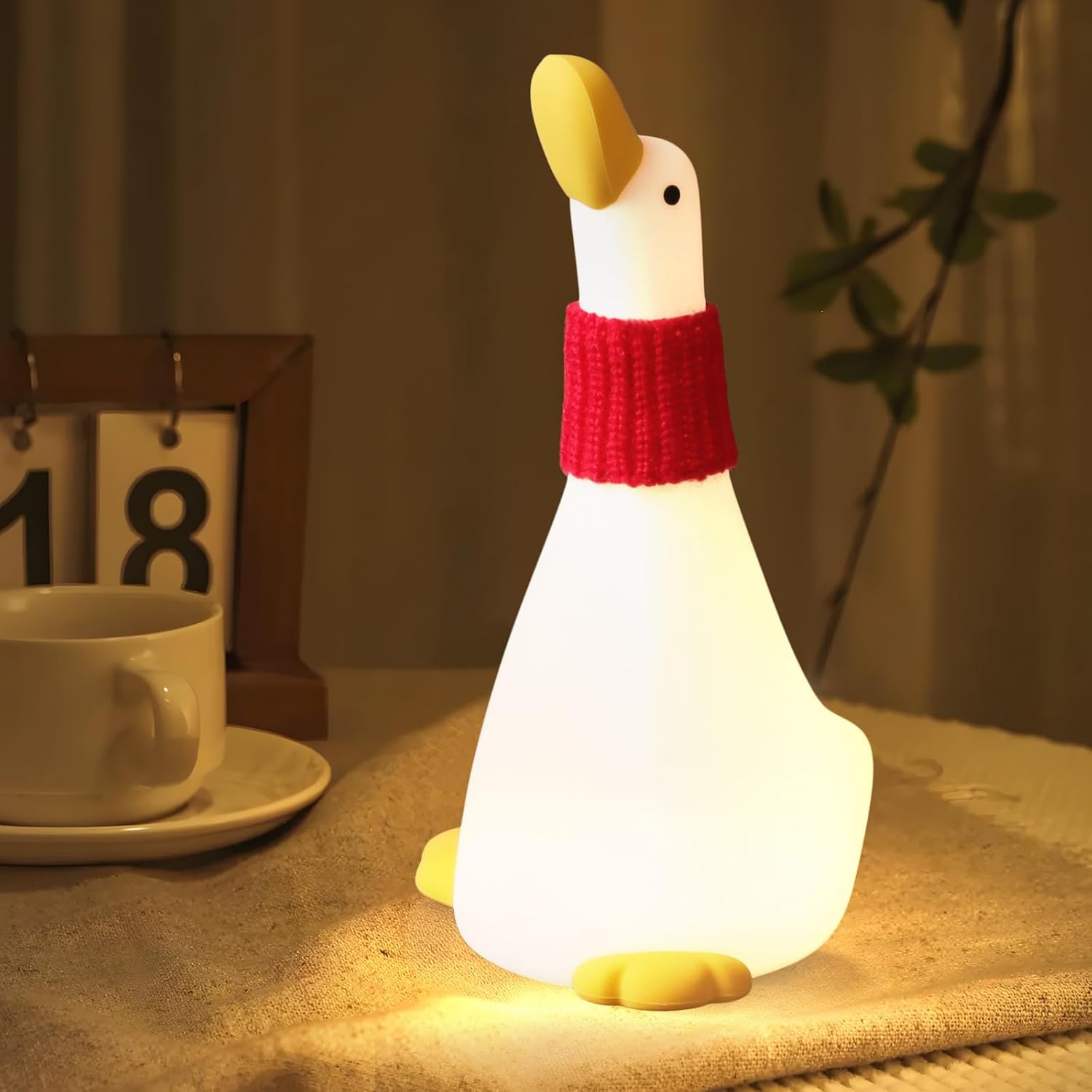 Duck Night Light, LED Nursery Lamp,Silicone Baby Fun Squishy NightLight,Recharge...