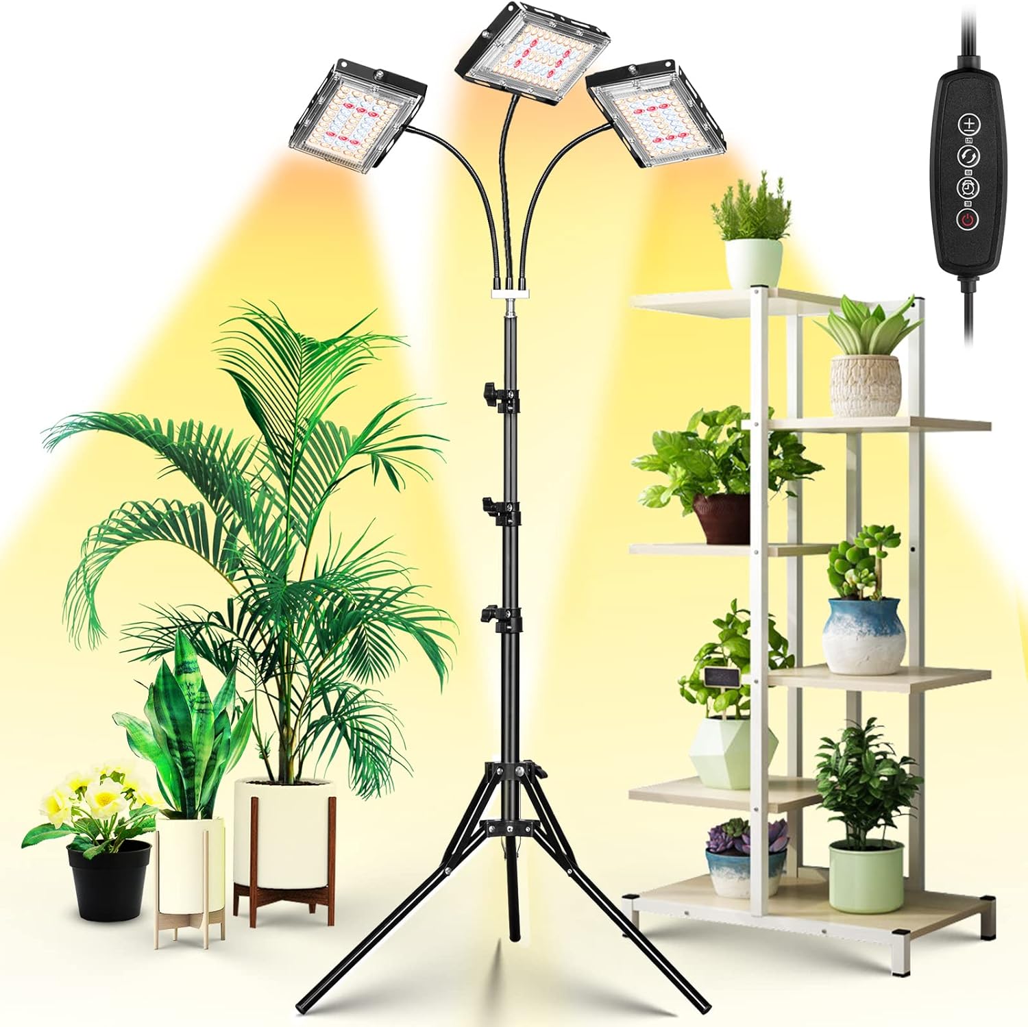 LBW Grow Light with Stand, Tri-Head LED Plant Light for Indoor Plants, Full Spec...
