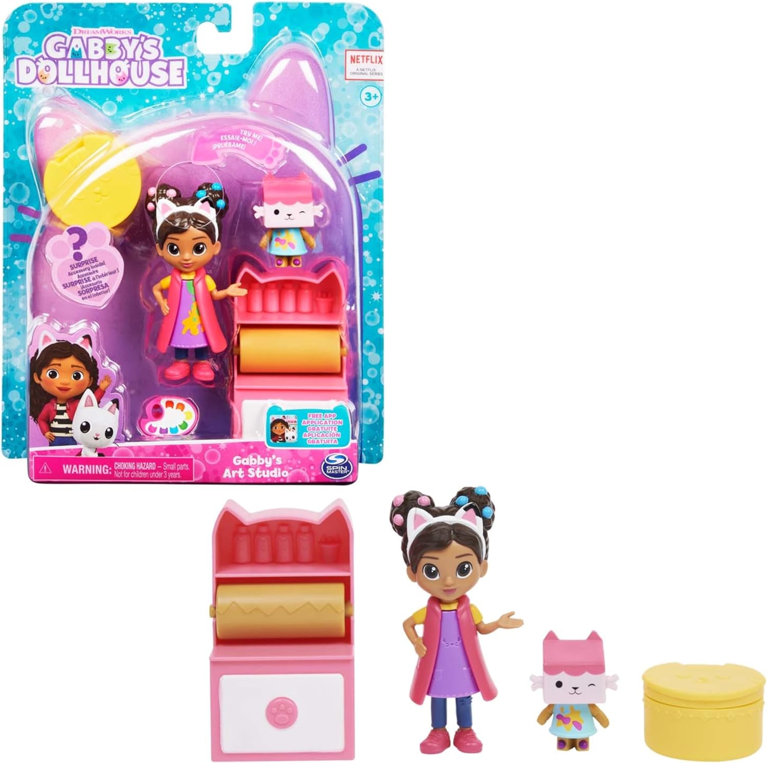 Gabby’s Dollhouse, Art Studio Set with 2 Toy Figures, 2 Accessories, Delivery an...