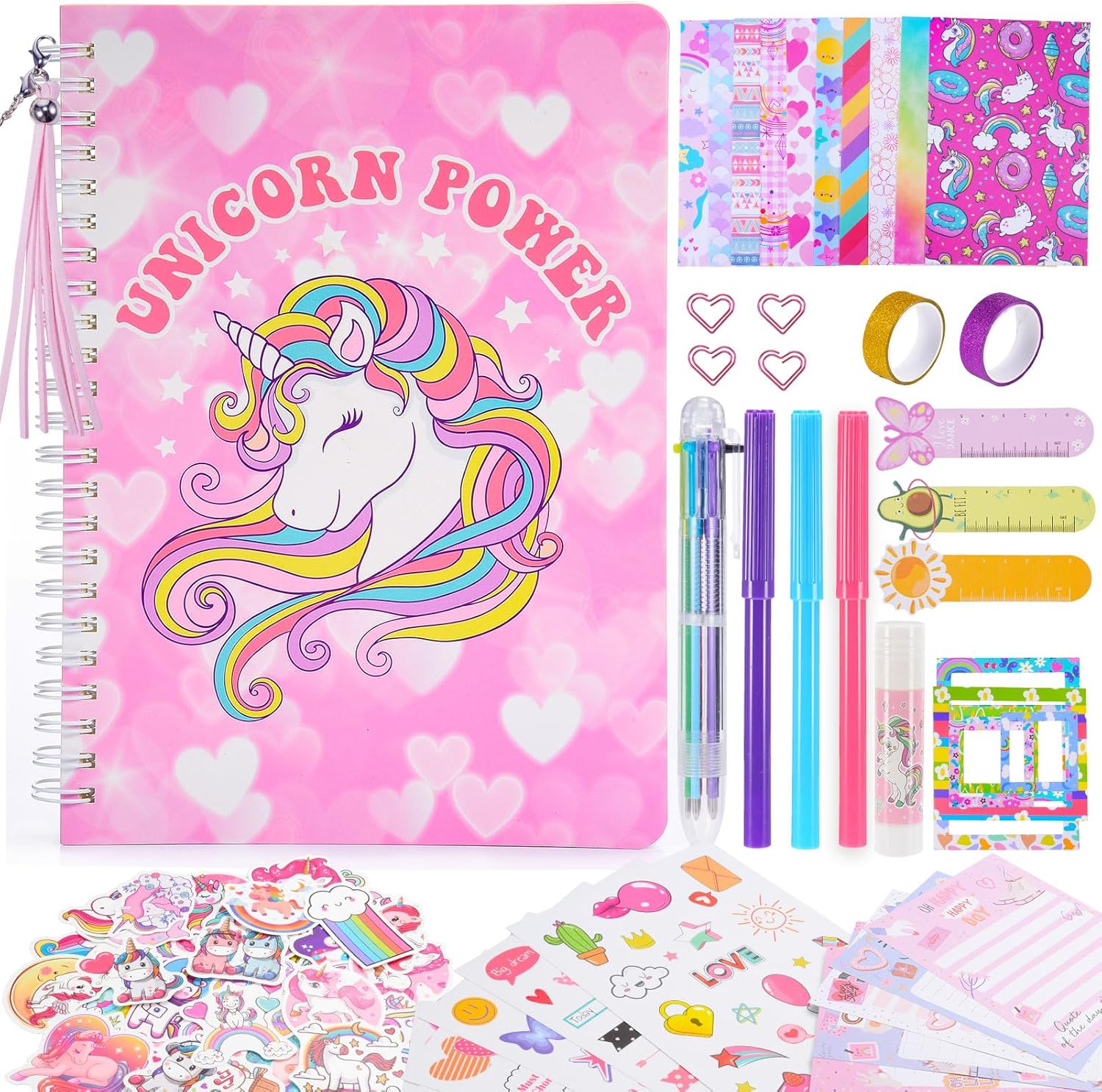 Unicorn Gifts for Girls, Girls Diary Stationery Set for Girls Gifts for 4-12 Yea...