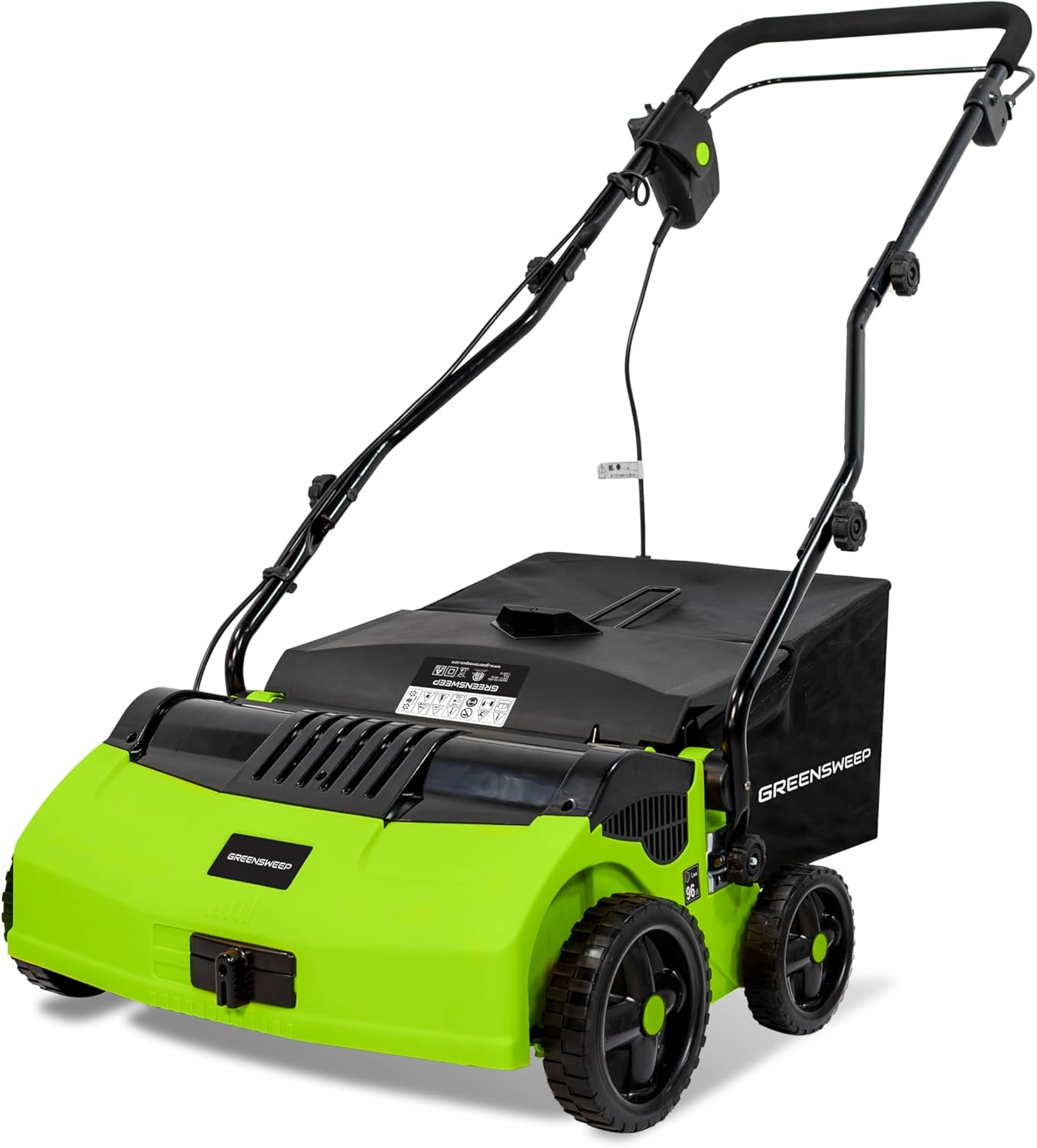 GreenSweep V2 - Artificial Grass Electric Sweeper Rake Vacuum 45L Collection Bag...