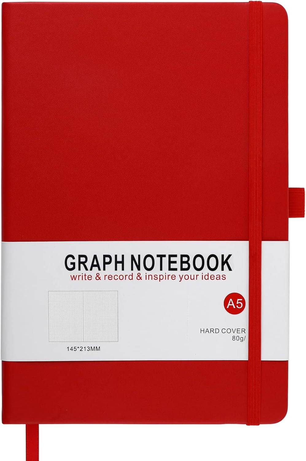 HIJYOO A5 Graph Paper Notebook, Squared Notebook 200 Pages A5 Hardback Notebook...