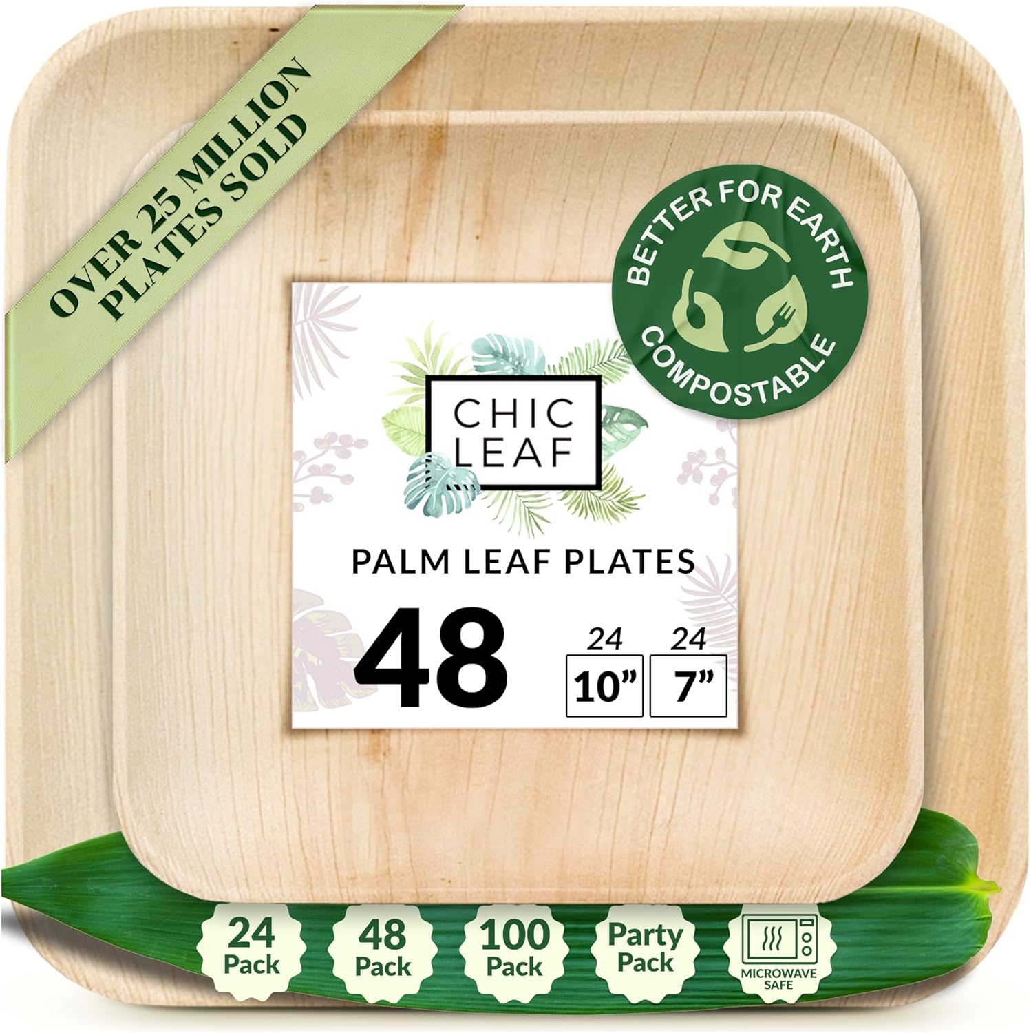 Chic Leaf Palm Leaf Disposable Plates - Bamboo Pla...
