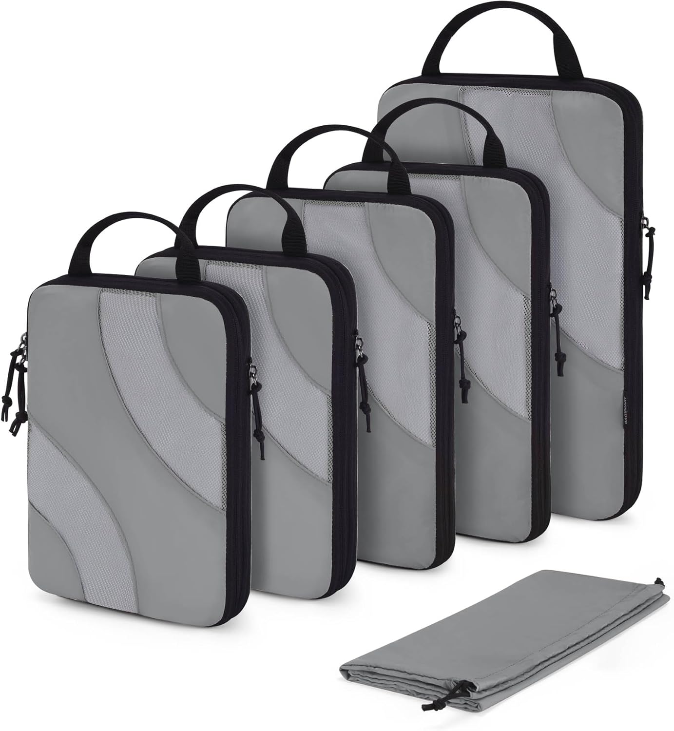BAGSMART Compression Packing Cubes, 6 Set/4 Set/2 Set Travel Packing Cubes for C...