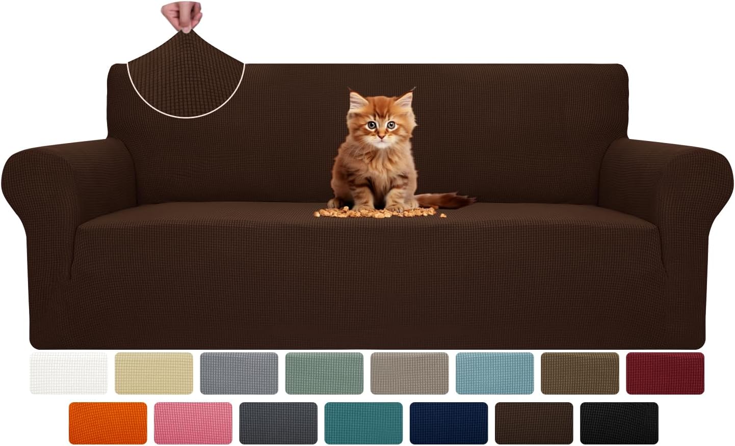 MAXIJIN Super Stretch Couch Cover for 3 Cushion Couch, 1-Piece Universal Sofa Co...