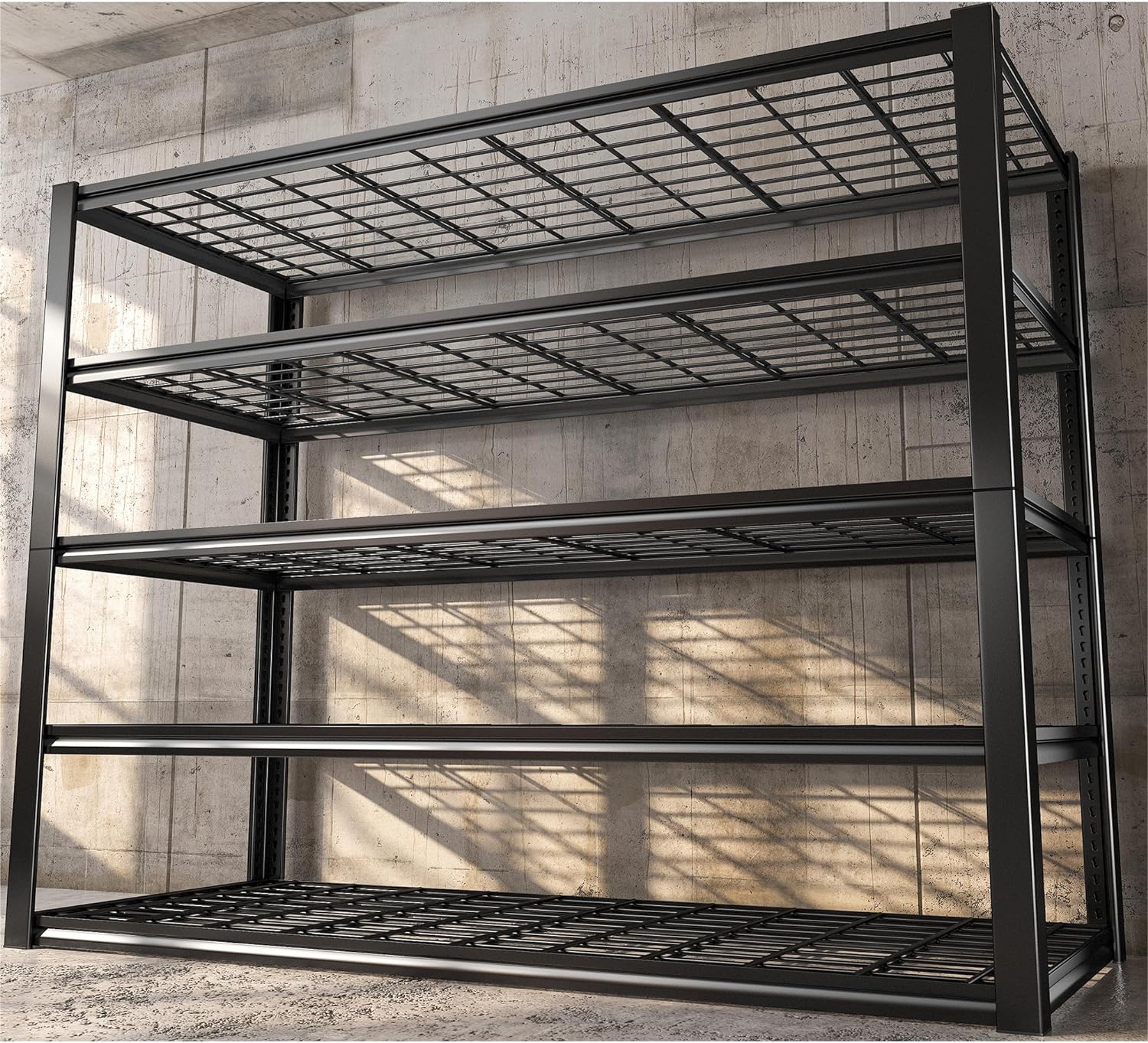 REIBII 3000LBS Garage Shelving Heavy Duty 48.2''W Storage Shelves 72''H Adjustab...