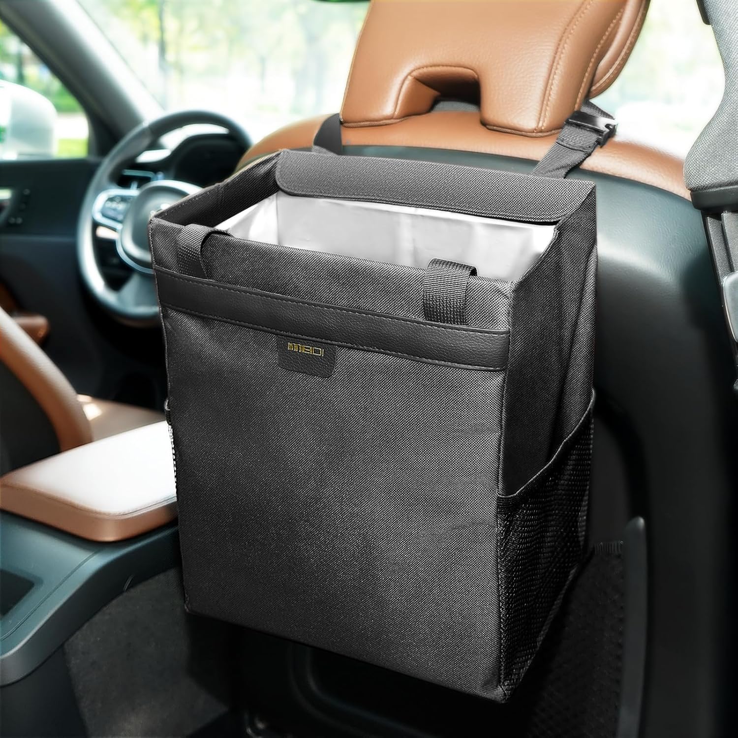 MEIDI Car Trash Can,Waterproof Garbage Can,Magnetic Multipurpose Trash Bin for C...