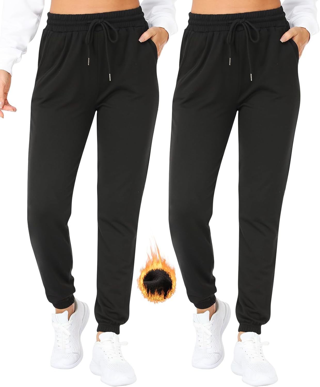 ZENEX Women's Sweatpant with Pockets,Thermal Joggers for Women Running Casual Pa...