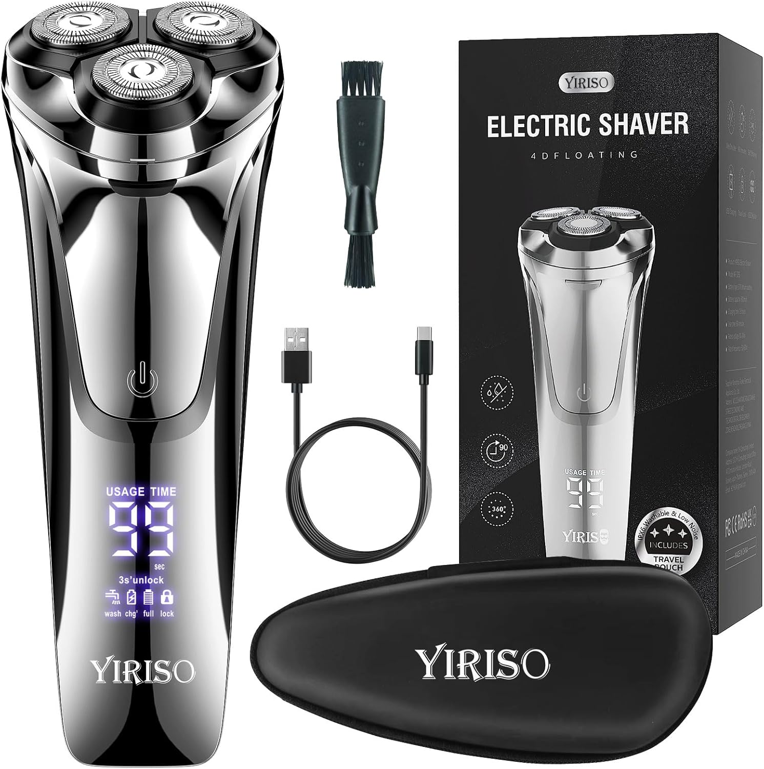Electric Razor for Men, Men’s Electric Shavers, Wet & Dry Shaver with Pop-up Tri...