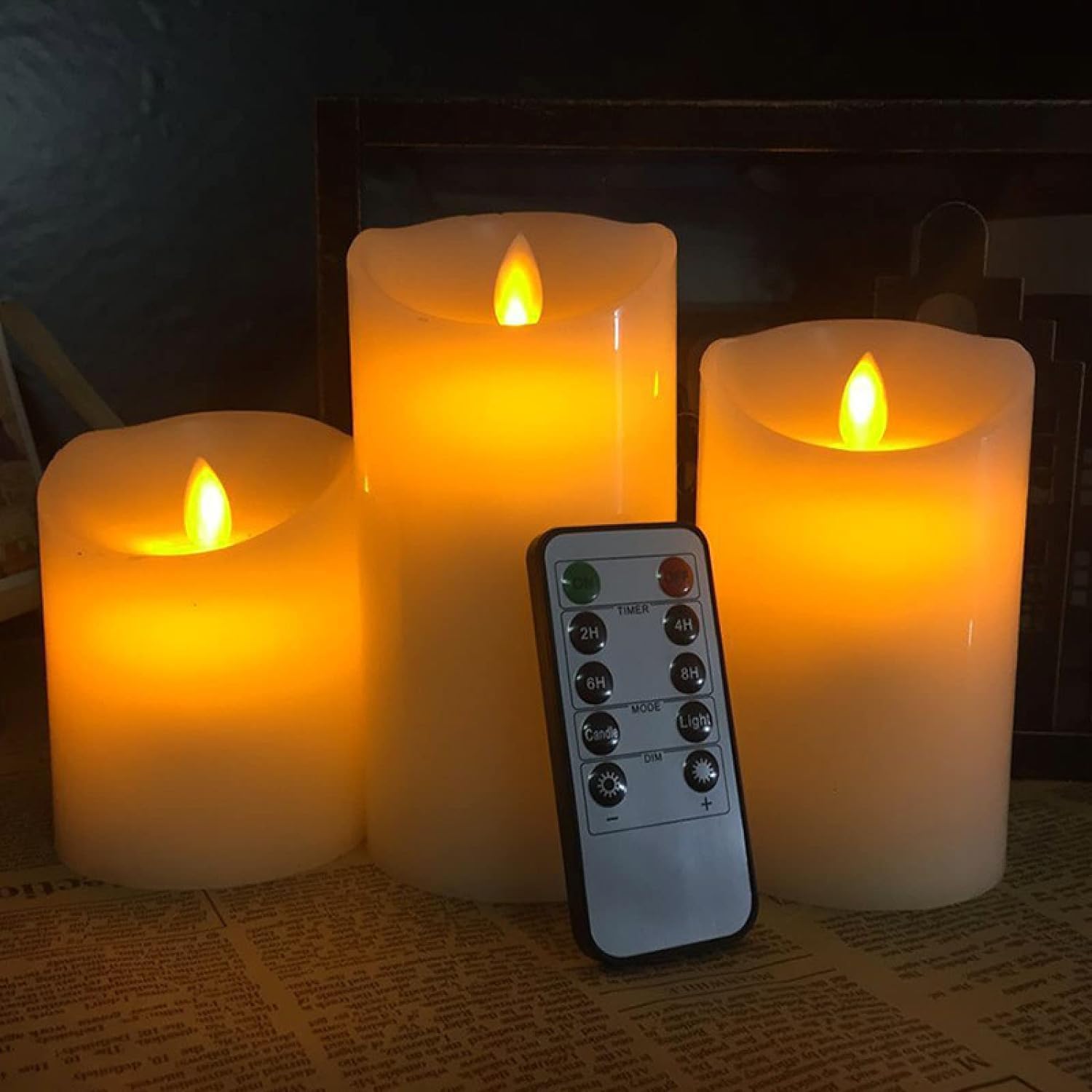 flintronic 3PCS LED Flameless Candles, Pillar Candle with Remote Control and Tim...