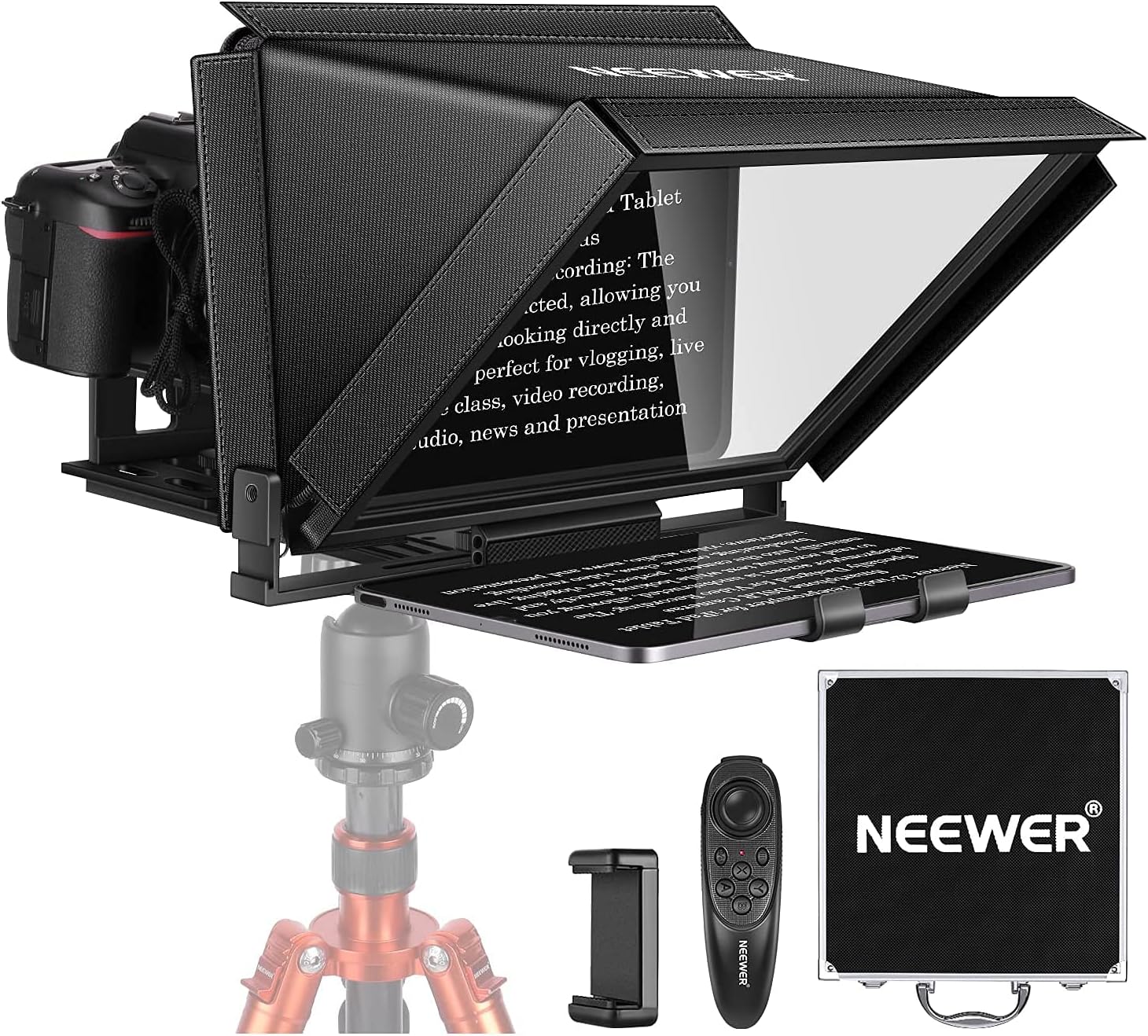 NEEWER X12 14 inch Aluminum Alloy Teleprompter for iPad Tablet Smartphone DSLR C...