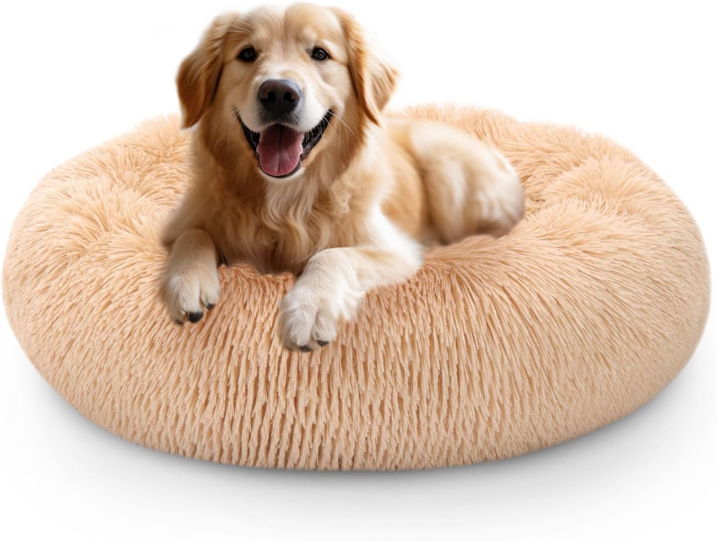 Nobleza Dog Beds for Medium Dogs, Washable Soft Round Fluffy Donut Self Warming...