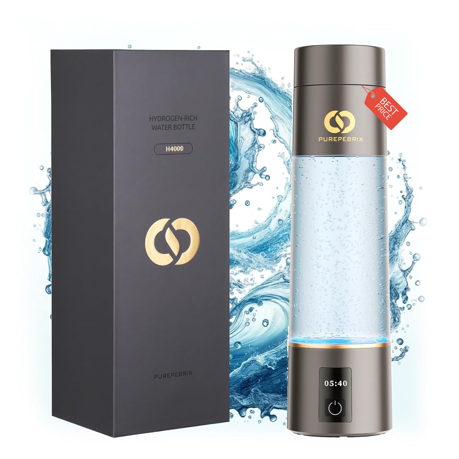 2025 Advanced Hydrogen Water Bottle Generator Classic Edition- 4400ppb Alkaline...