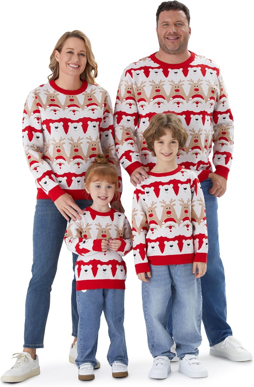PATPAT Christmas Sweater Family Set Long Sleeve Knit Sweater Holiday Xmas Knitte...