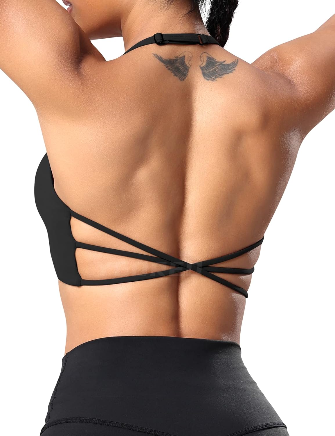 YEOREO Women's Sports Bra Halter Workout Sports Bra Strappy Criss Cross Back Bra...