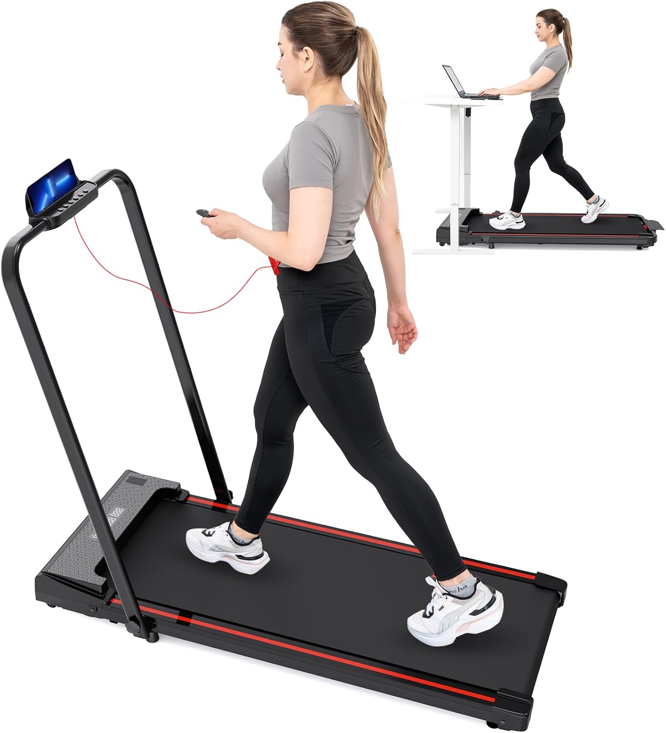 CITYSPORTS Folding Treadmills For Home,1-12KM/H Under Desk Treadmill,Portable Wa...
