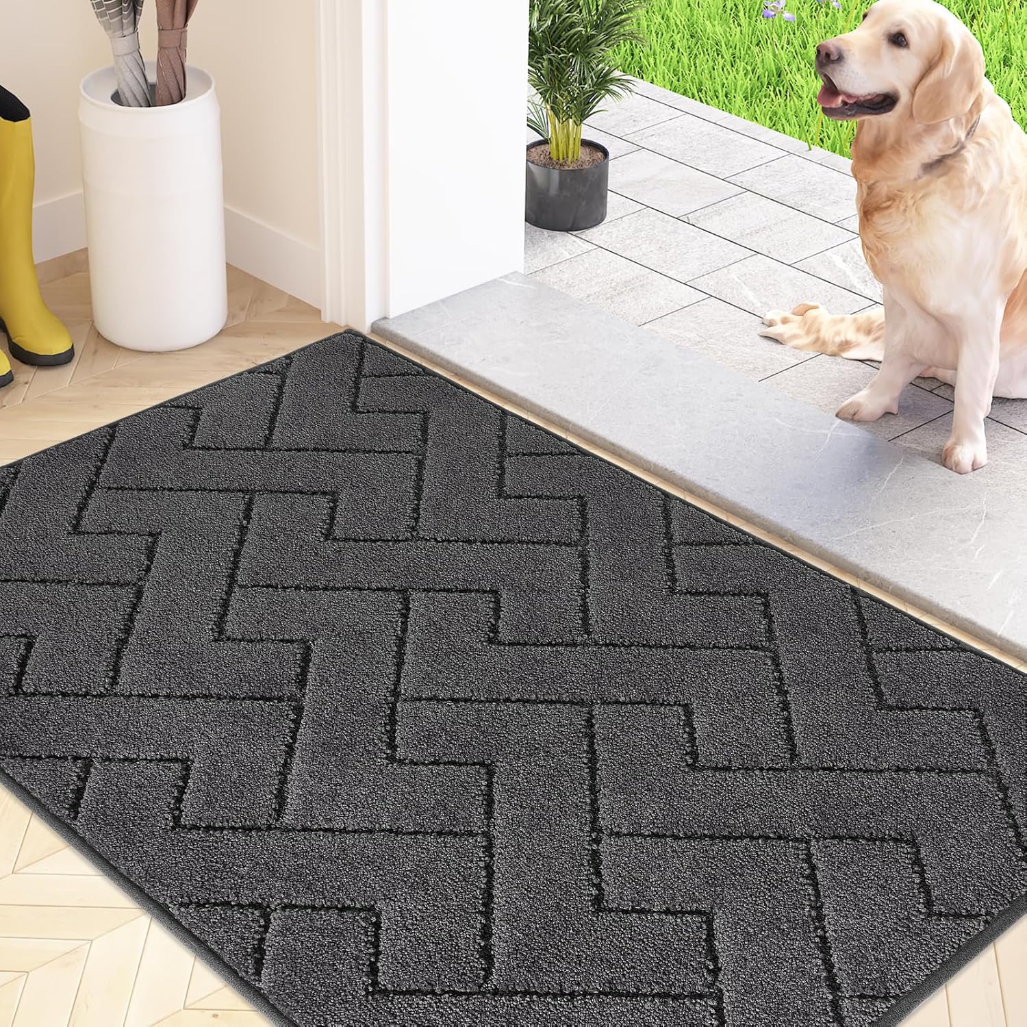 FCSDETAIL Dirt Trapper Indoor Door Mat 60 x 90 cm, Machine Washable Entrance Rug...