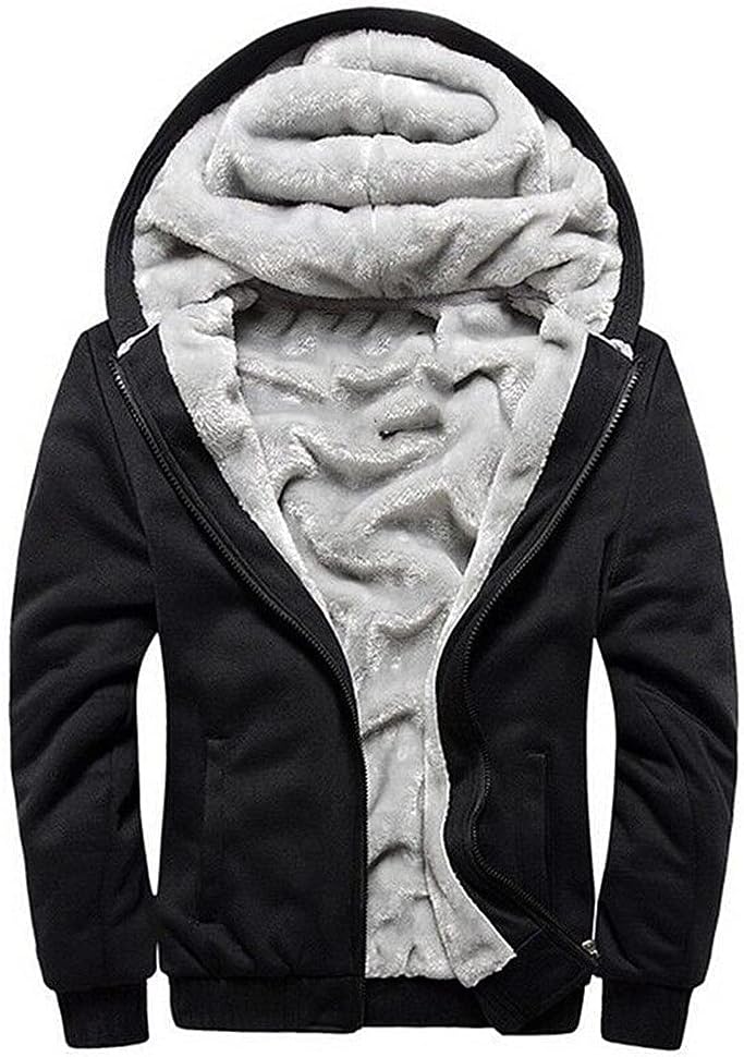AOTORR Men's Hoodies Full Zip Fleece Jacket Coat Winter Warm Oversized Zip Up Ho...