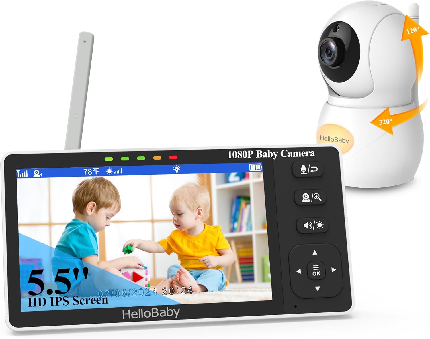 HelloBaby Baby Monitor with 1080P Baby Camera,Video Baby Monitor with Camera and...