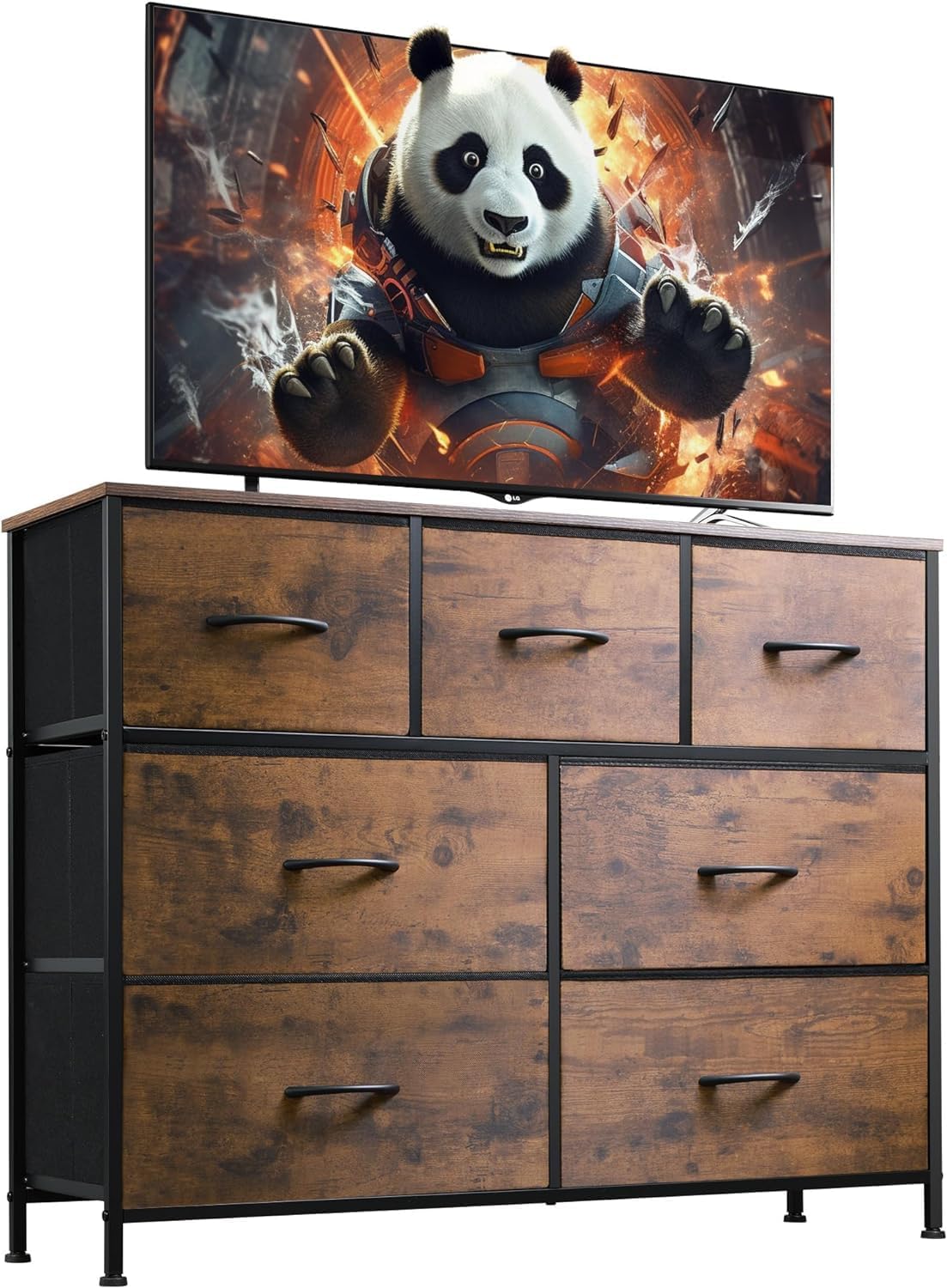 WLIVE Chest of Drawers, 7 Fabric Drawers Cabinet with Easy Pull Handle, Wood Top...