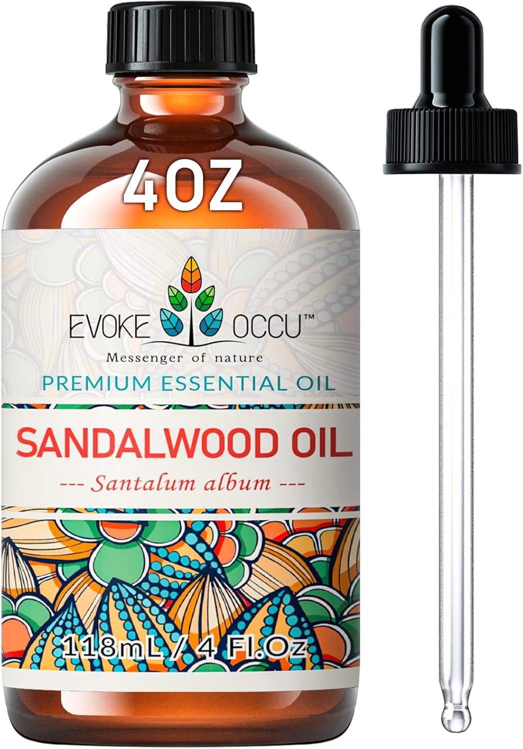 EVOKE OCCU Sandalwood Essential Oil 118ml, Pure Sandalwood Oil for Diffuser Medi...