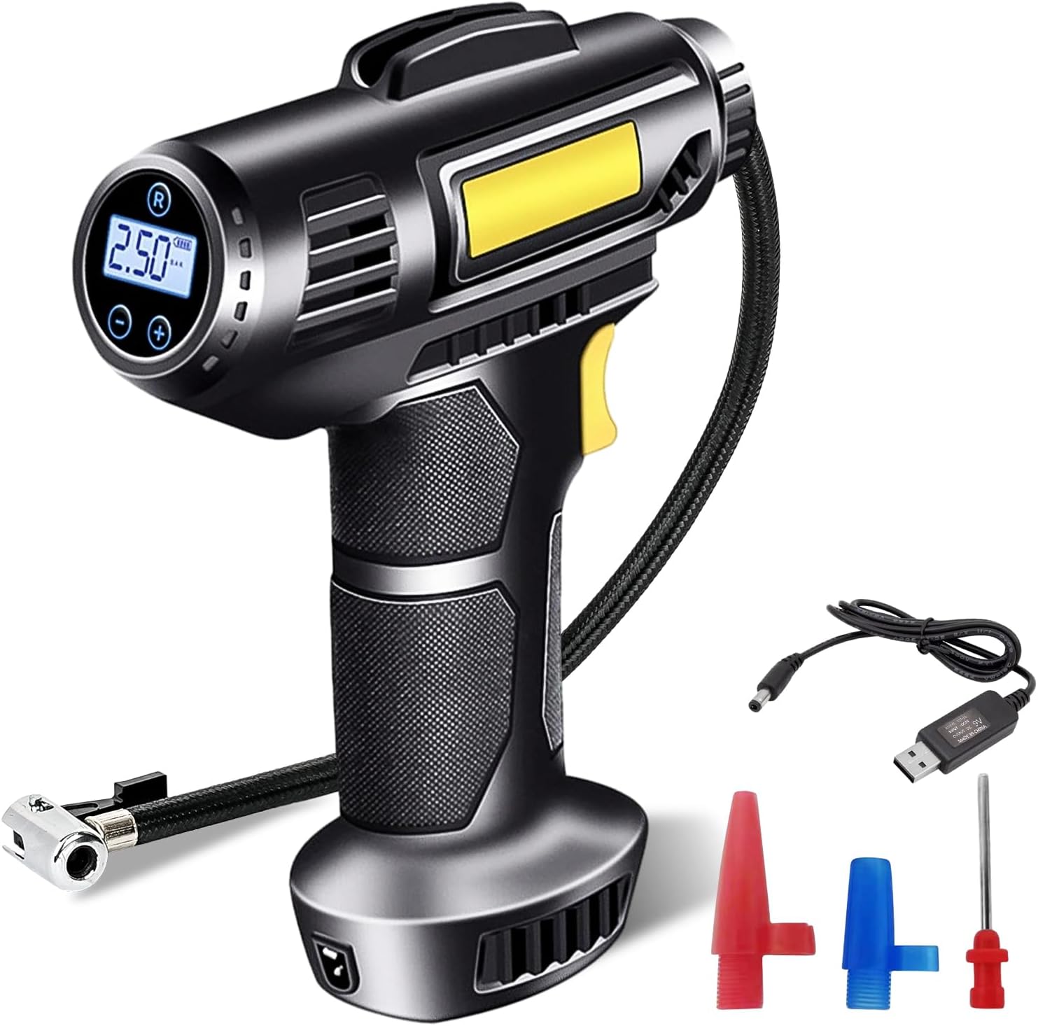 ProChosen Cordless Tyre Inflator Air Compressor, Rechargeable 12V 7000mAh Car Ty...