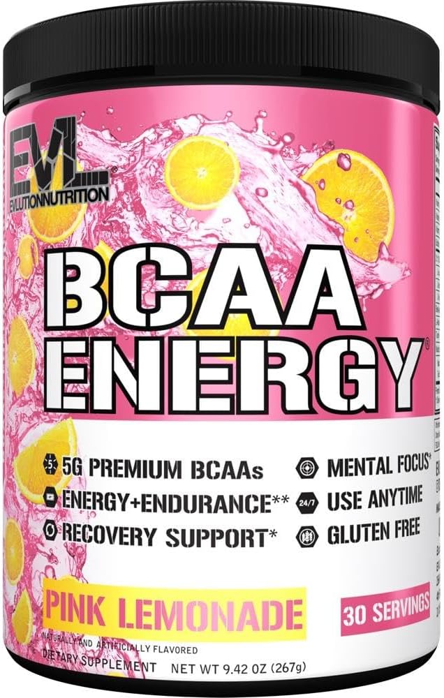 EVL BCAAs Amino Acids Powder - BCAA Energy Pre Wor...
