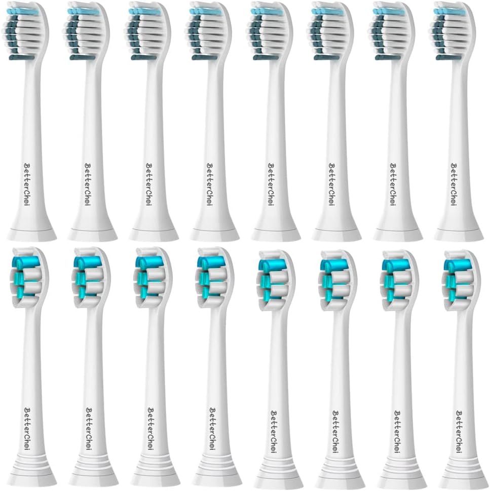 16 Pack Brush Heads Compatible with Philips Sonicare Electric Toothbrush, 8pcs P...