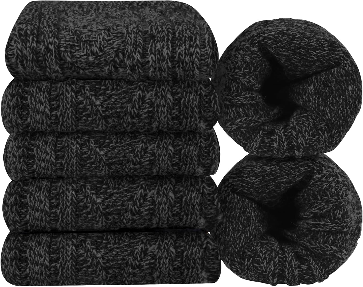 5pairs Women Merino Wool Socks Winter Thermal Soft Business Chunky Knitting Sock...