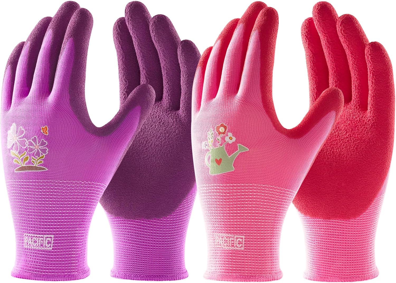 PACIFIC PPE 2 Pairs Gardening Gloves for women and Ladies, Rubber Coated Garden...