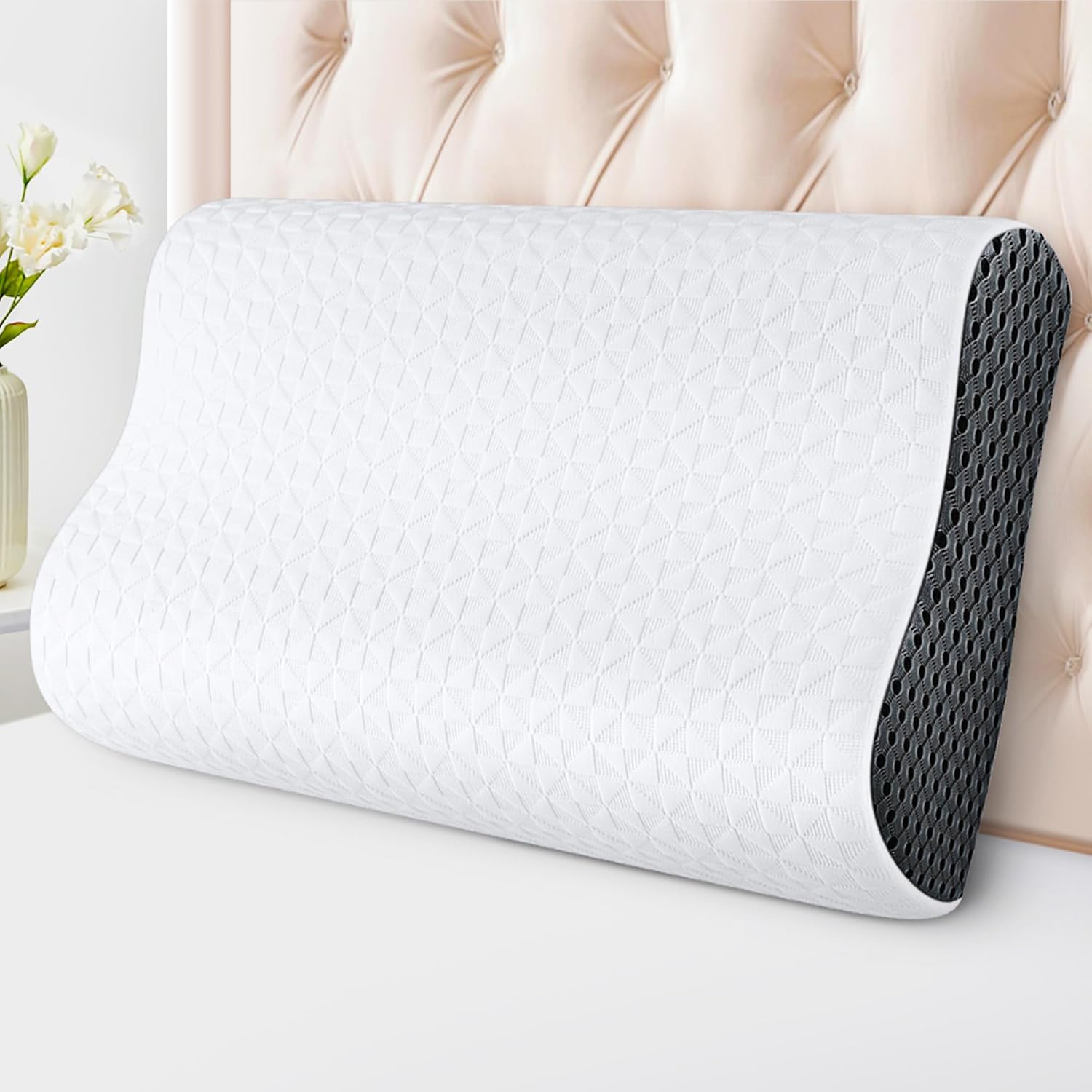 Zibroges Memory Foam Pillow, Premium Bed Pillow Tailored for Side Back Stomach S...