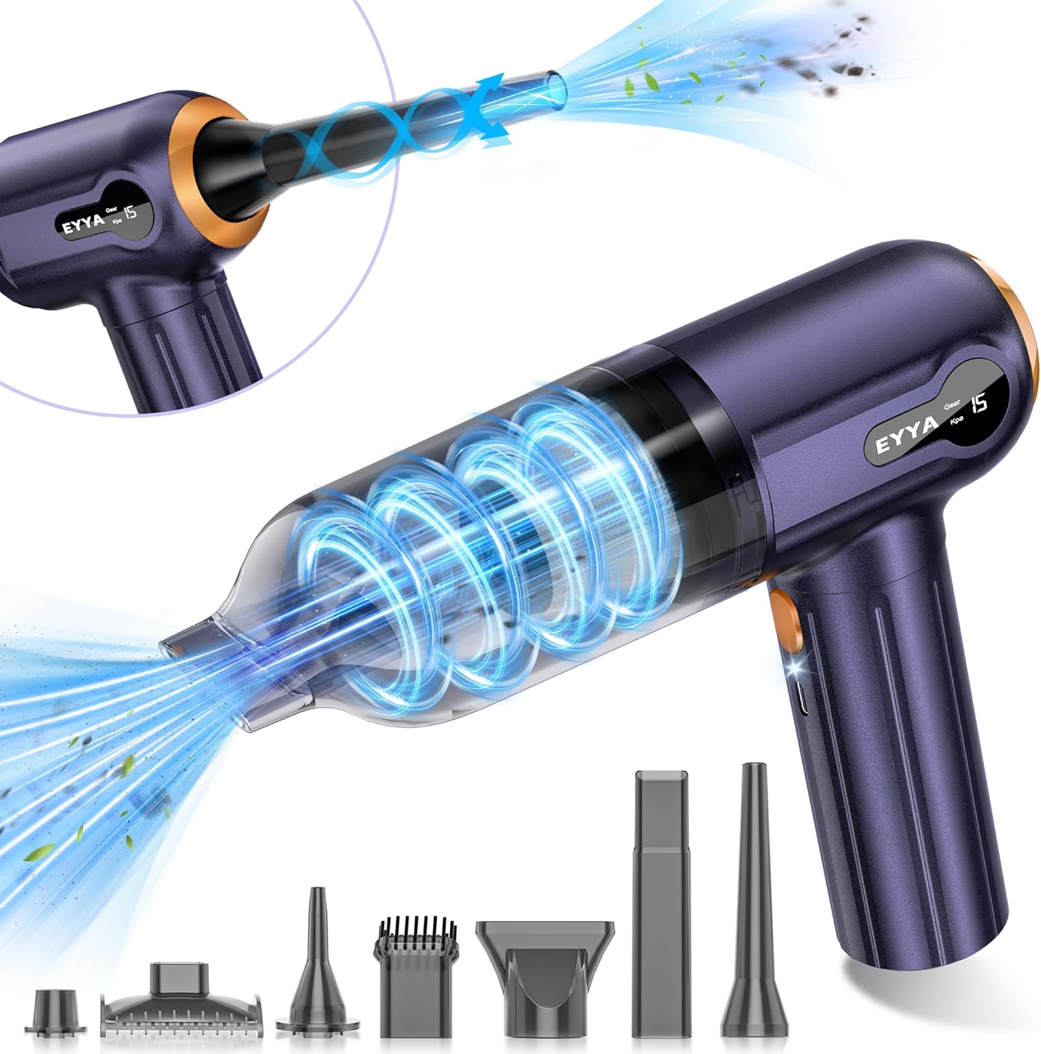 EYYA Handheld Car Vacuum Cleaner Cordless, 15000PA High Power Portable Mini Car...