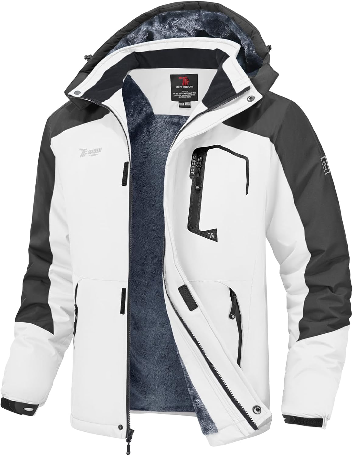 YSENTO Mens Waterproof Ski Winter Jacket Outdoor Warm Windproof Fleece Coats wit...