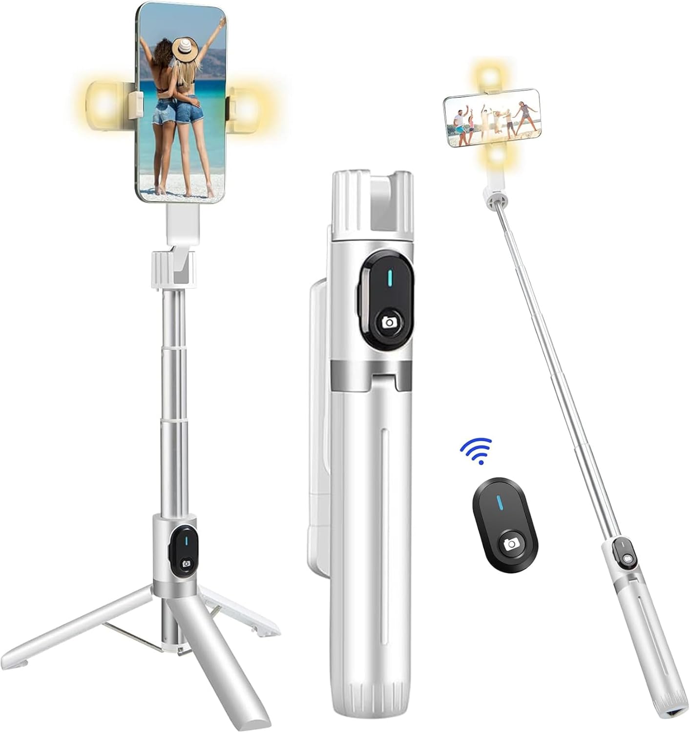 Selfie Stick with Rugged Tripod,MQOUNY Extendable 41 Inch Aluminum Alloy Phone T...