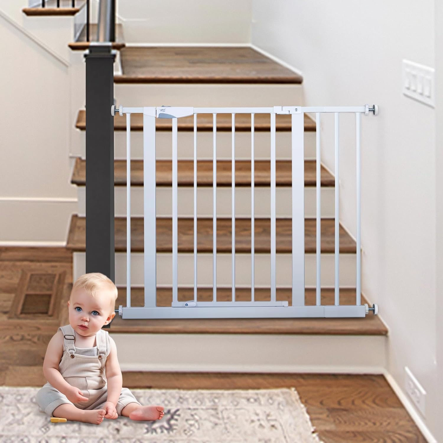 29-40 Inch Baby Gate for Stairs Safety Gates for Toddlers Stair Door Gate for Ba...