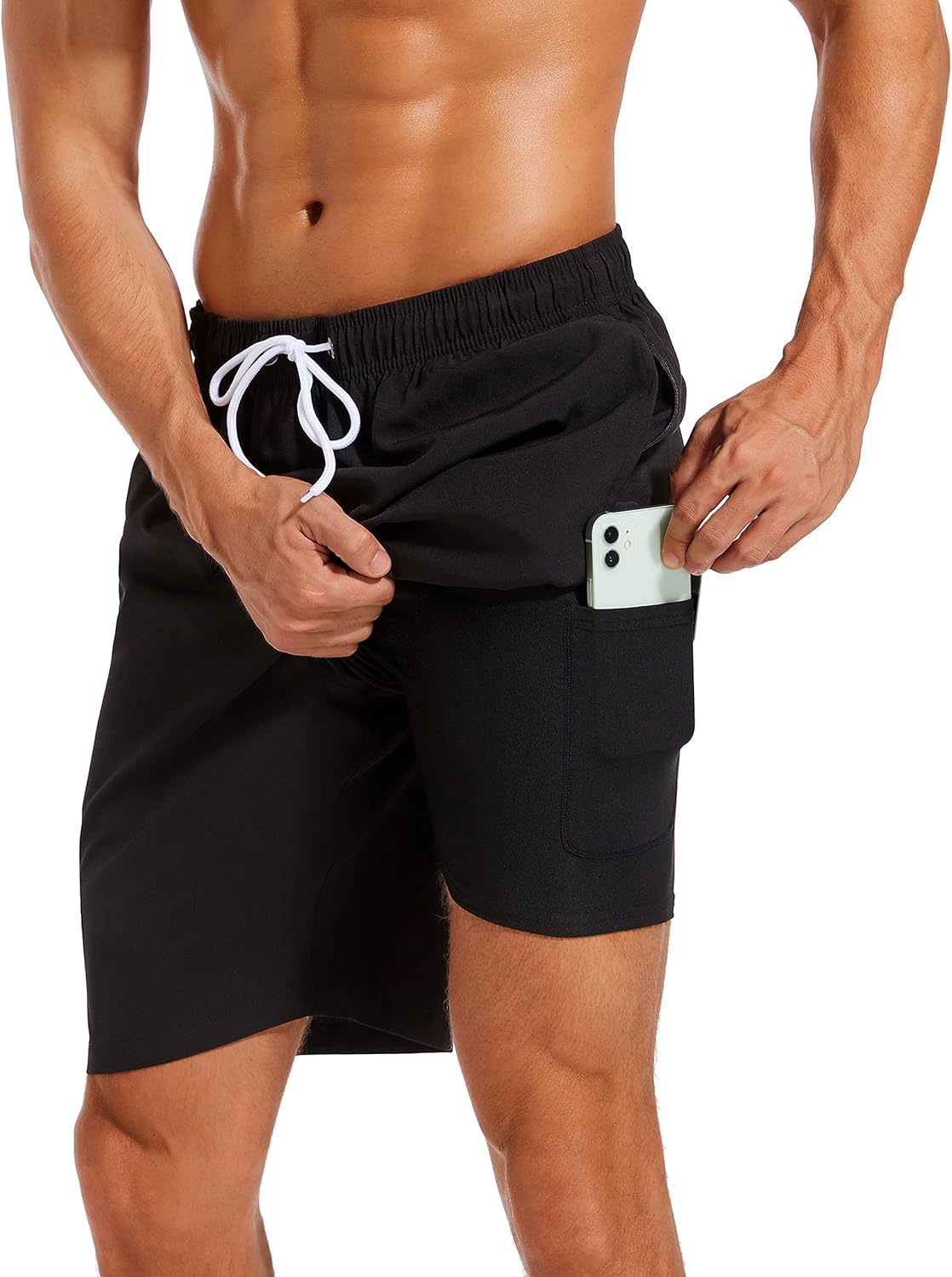 difficort Mens Swim Trunks with Compression Liner Quick Dry Bathing Suits Shorts...