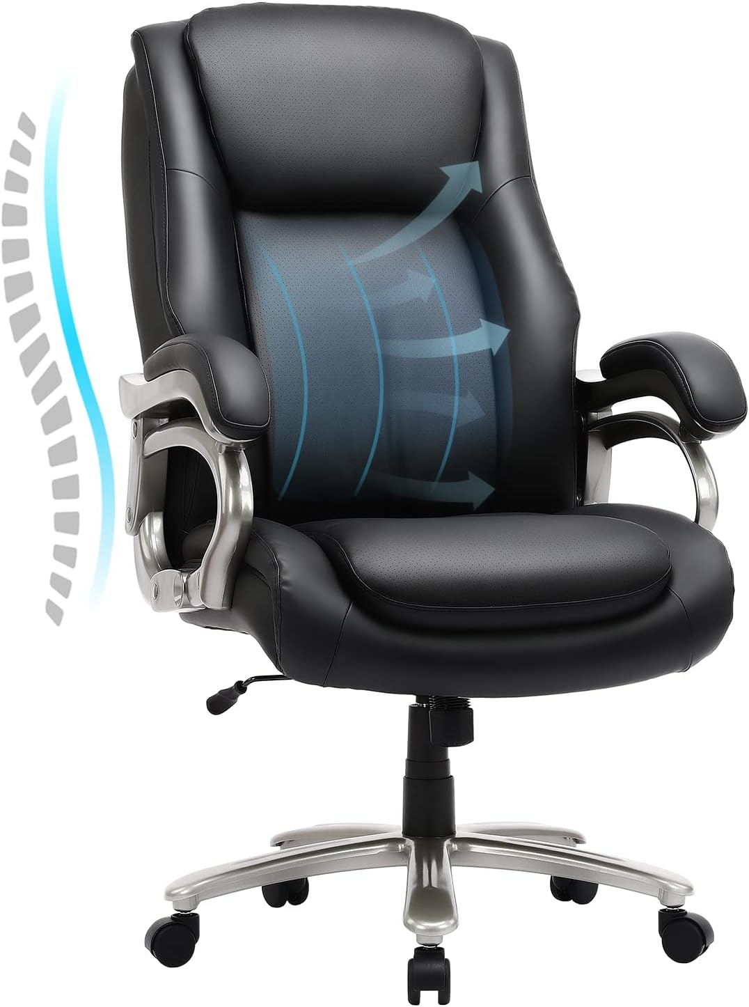 COLAMY Big & Tall Office Chair 400lbs Wide Seat- H...
