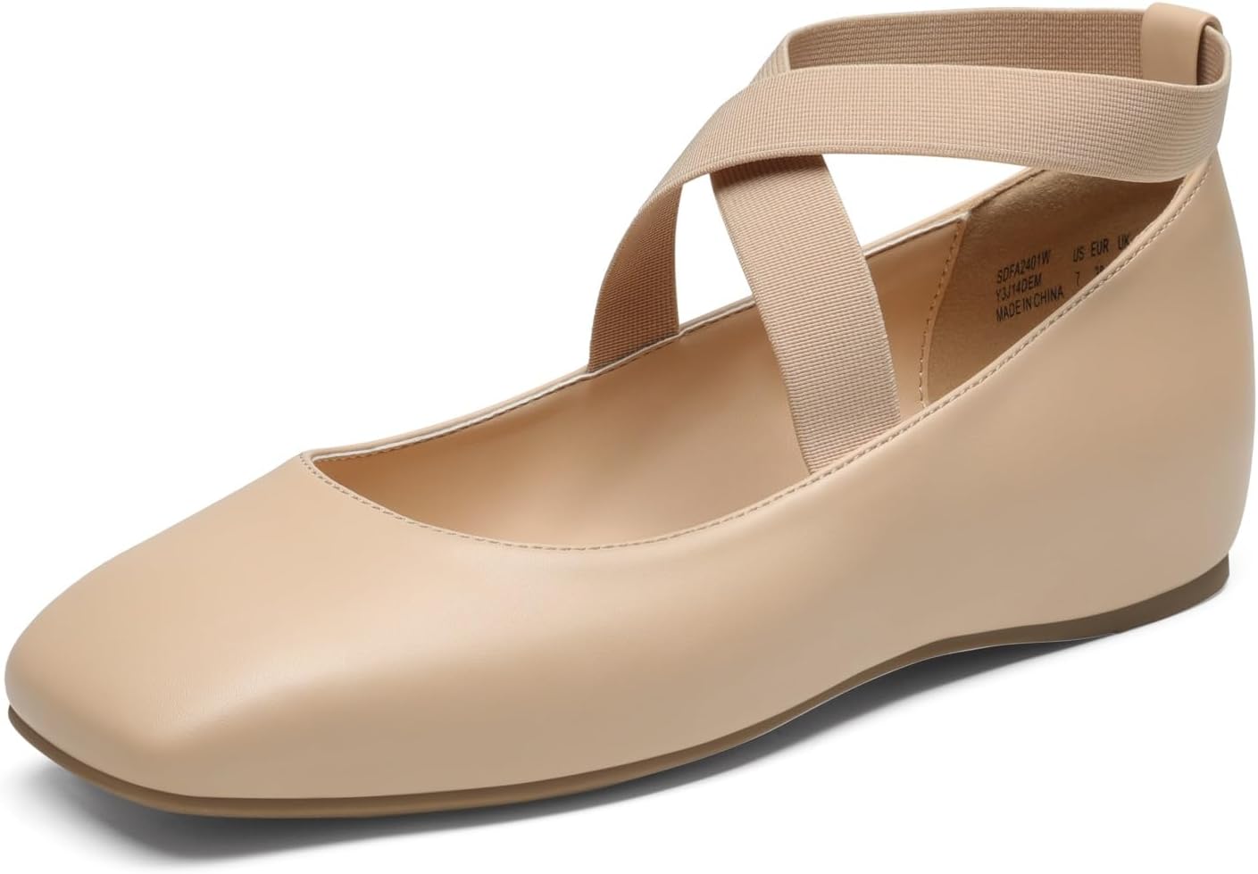 DREAM PAIRS Women's Ballet Flats, Comfortable Slip-On Square Toe Dress Shoes wit...