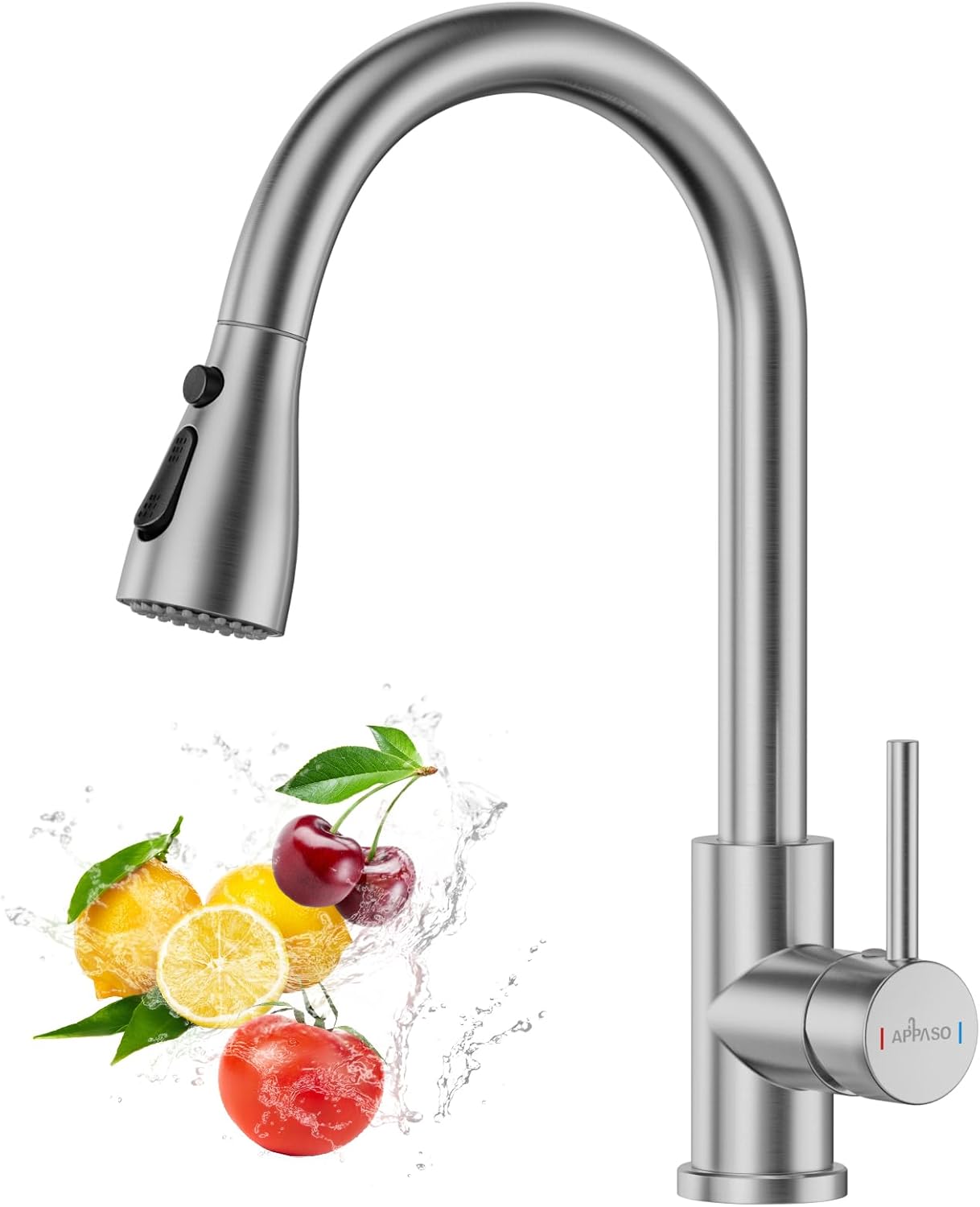 APPASO Kitchen Taps with Pull Out Spray, Kitchen Sink Mixer Tap 360° Swivel, Kit...