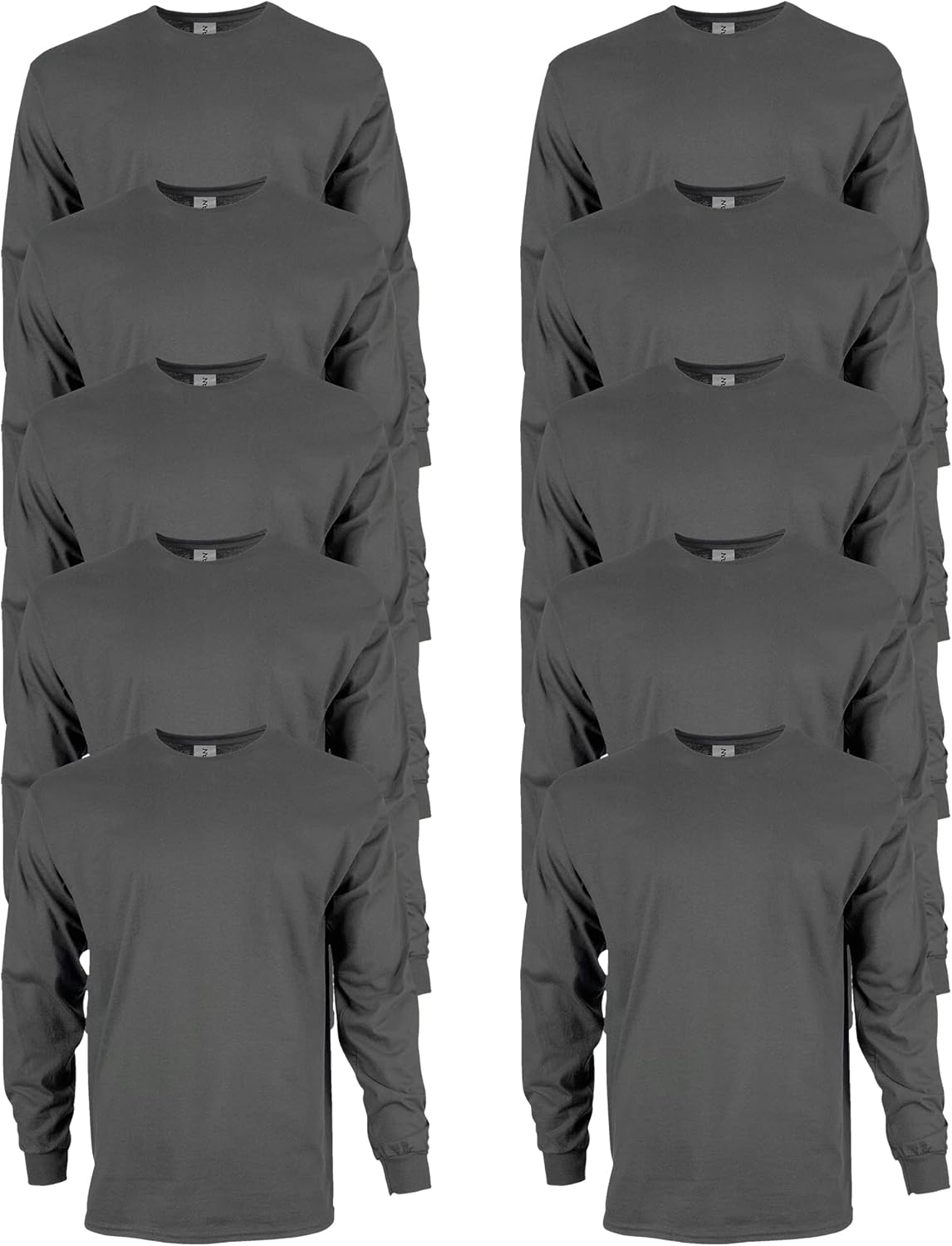 Gildan Unisex Adult Ultra Cotton Long Sleeve T-Shirt, Style G2400, Multipack Sma...