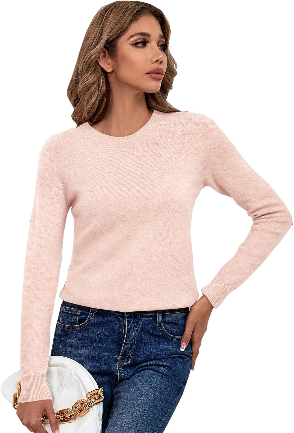 LANPULUX Women's 100 Percent Pure Wool Sweater Long Sleeve Pullover Crew Neck To...