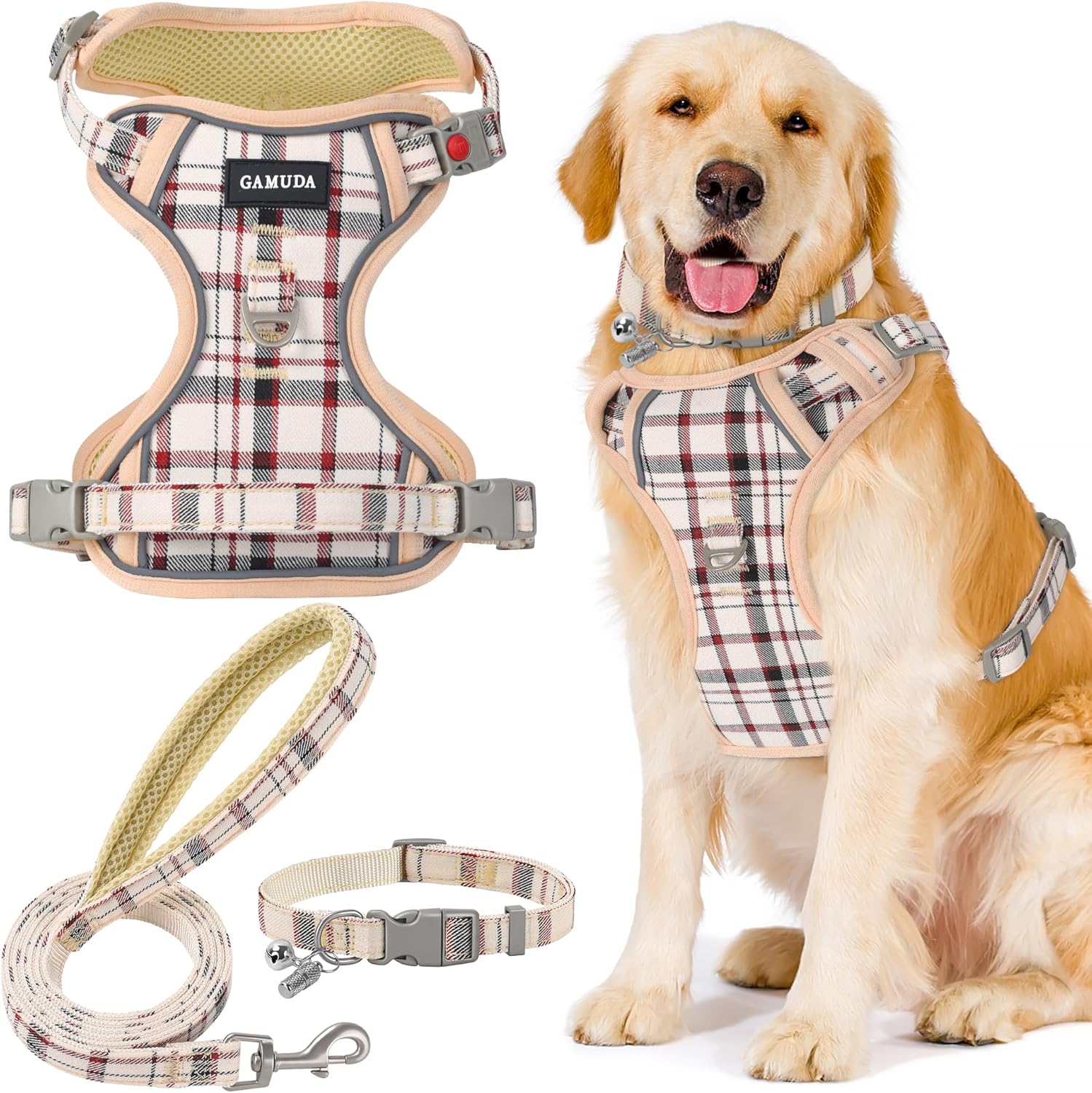 GAMUDA Dog Harness Collar and Leash Set, Dog Harness, No Chock No Pull Adjustabl...