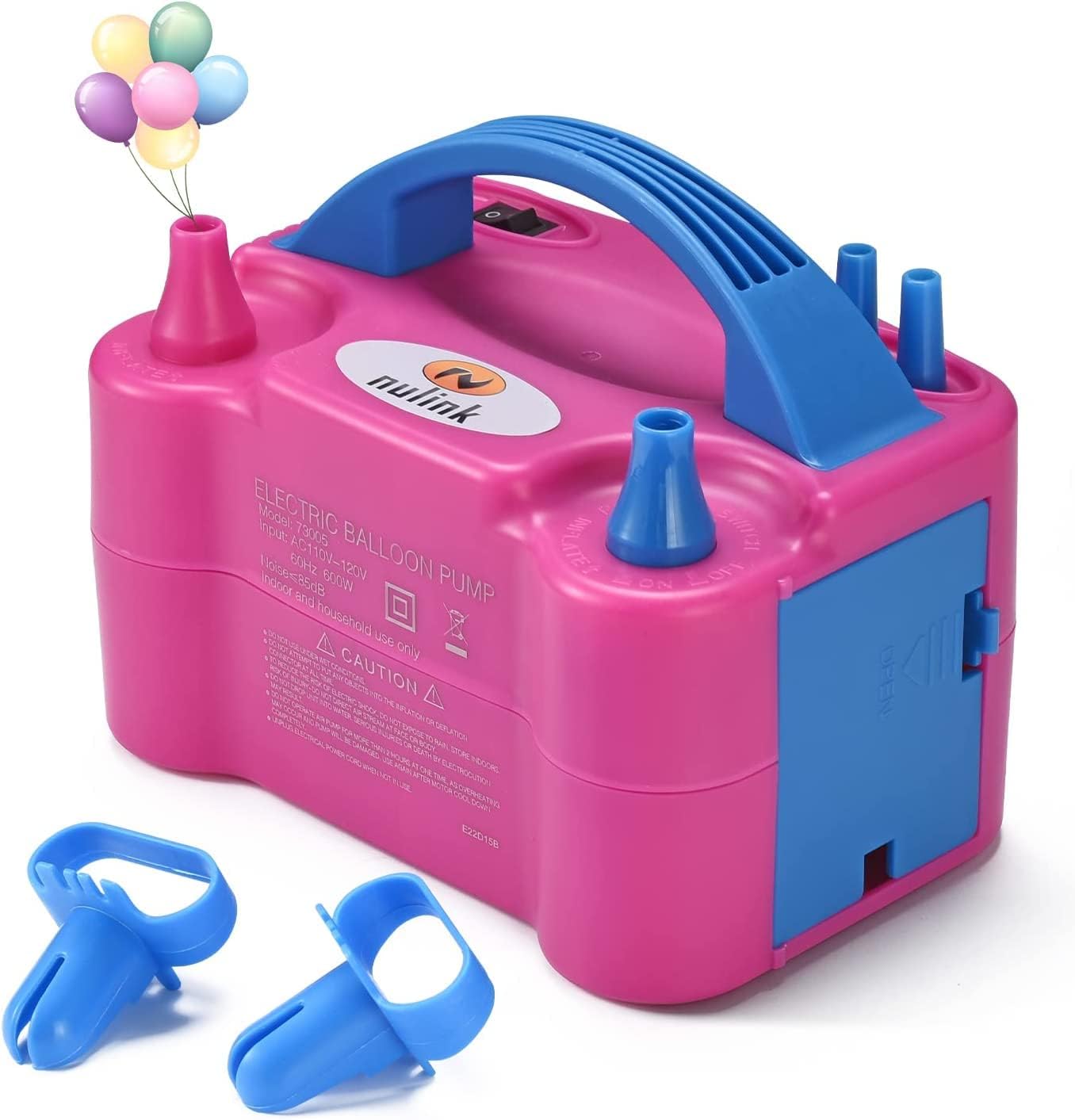 NuLink Electric Portable Dual Nozzle Balloon Blower Pump Inflation for Decoratio...